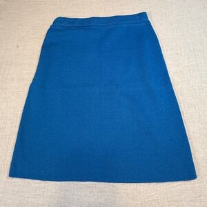 MYRTA Bright Blue Knit A-Line Midi Skirt Made in Italy Women's Fits Small-Medium